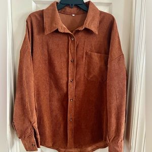 RUST BROWN CORDUROY SHACKET
